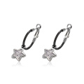 93750 design simple acier inoxydable bijoux charme étoile en forme de clip sur les boucles d&#39;oreilles